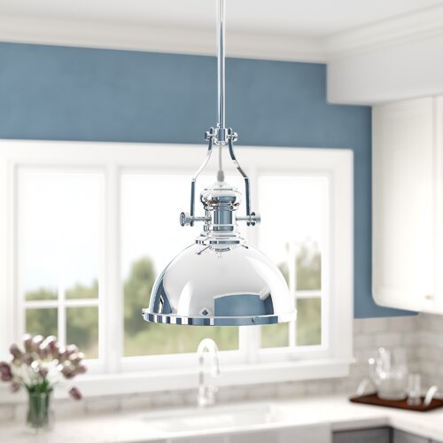 Beachcrest Home Lowery 1 Light Chrome Single Pendant Reviews Wayfair